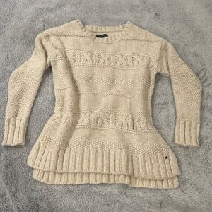 American Eagle Outfitters Cable Knit Cream Sweater Size M